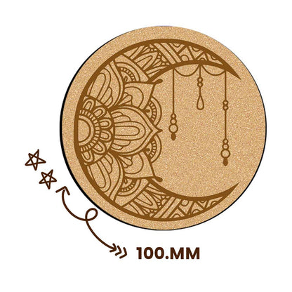 DIY Traditional and Floral Art MDF Wooden Coasters with Brush and Colors, Mandala Coasters, DIY Coastesr, Beige Color Coasters, Set OF 4 Coasters, Coasters & Plates - IM15173