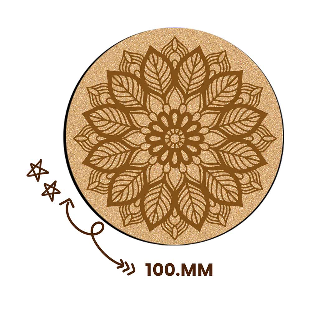 DIY Traditional and Floral Art MDF Wooden Coasters with Brush and Colors, Mandala Coasters, DIY Coastesr, Beige Color Coasters, Set OF 4 Coasters, Coasters & Plates - IM15175