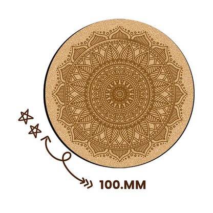DIY Traditional and Floral Art MDF Wooden Coasters with Brush and Colors, Mandala Coasters, DIY Coastesr, Beige Color Coasters, Set OF 4 Coasters, Coasters & Plates - IM15176