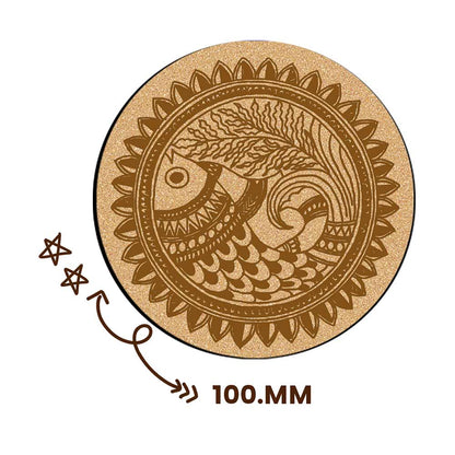 DIY Traditional and Floral Art MDF Wooden Coasters with Brush and Colors, Mandala Coasters, DIY Coastesr, Beige Color Coasters, Set OF 4 Coasters, Coasters & Plates - IM15177