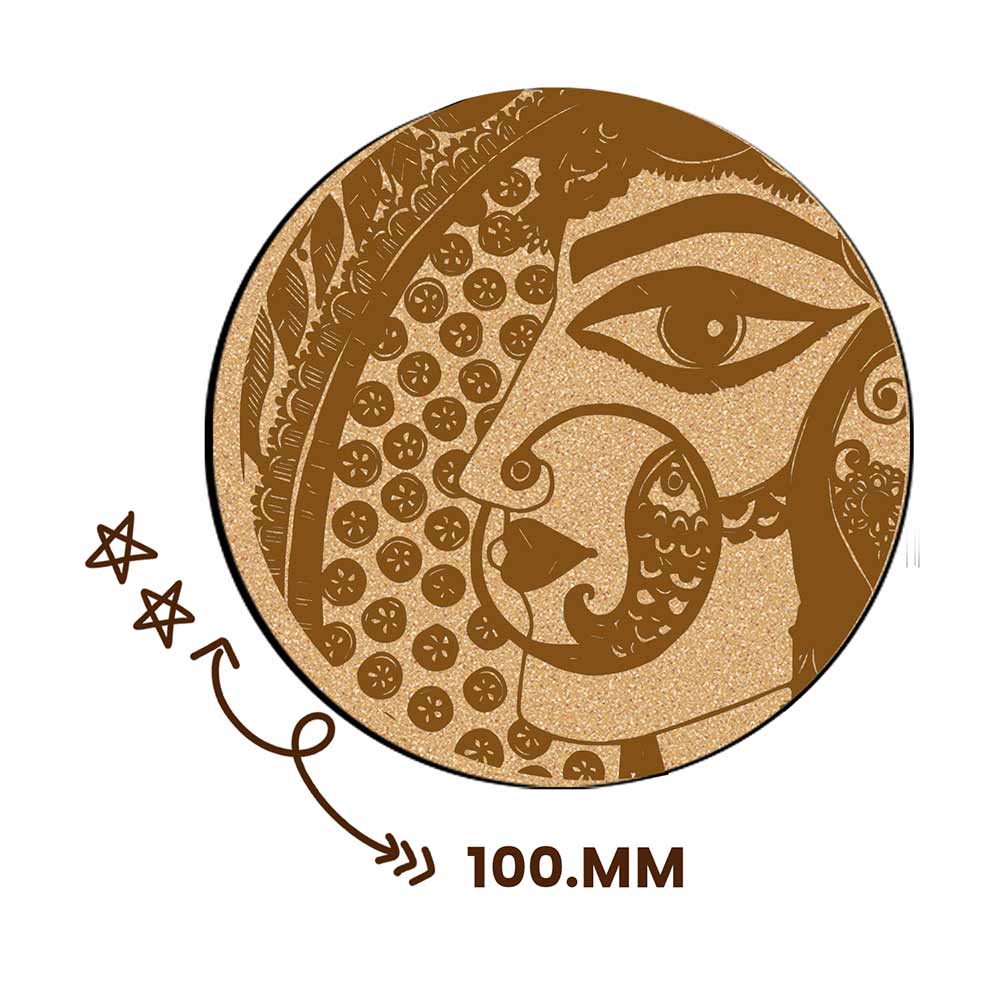 DIY Traditional and Floral Art MDF Wooden Coasters with Brush and Colors, Mandala Coasters, DIY Coastesr, Beige Color Coasters, Set OF 4 Coasters, Coasters & Plates - IM15177