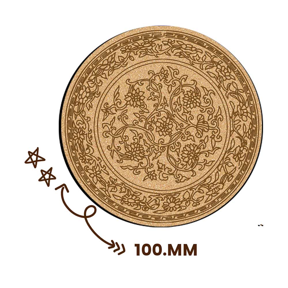 DIY Traditional and Floral Art MDF Wooden Coasters with Brush and Colors, Mandala Coasters, DIY Coastesr, Beige Color Coasters, Set OF 4 Coasters, Coasters & Plates - IM15178