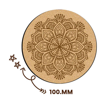 DIY Traditional and Floral Art MDF Wooden Coasters with Brush and Colors, Mandala Coasters, DIY Coastesr, Beige Color Coasters, Set OF 4 Coasters, Coasters & Plates - IM15178