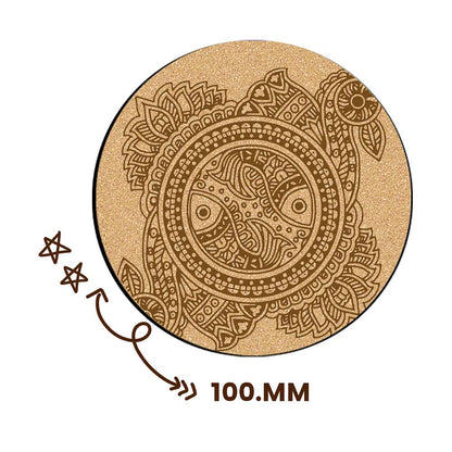 DIY Traditional and Floral Art MDF Wooden Coasters with Brush and Colors, Mandala Coasters, DIY Coastesr, Beige Color Coasters, Set OF 4 Coasters, Coasters & Plates - IM15179