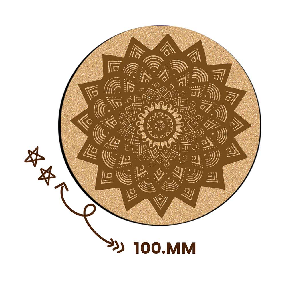 DIY Traditional and Floral Art MDF Wooden Coasters with Brush and Colors, Mandala Coasters, DIY Coastesr, Beige Color Coasters, Set OF 4 Coasters, Coasters & Plates - IM15180