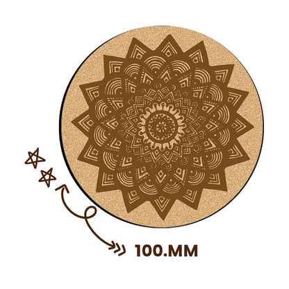 DIY Traditional and Floral Art MDF Wooden Coasters with Brush and Colors, Mandala Coasters, DIY Coastesr, Beige Color Coasters, Set OF 4 Coasters, Coasters & Plates - IM15180
