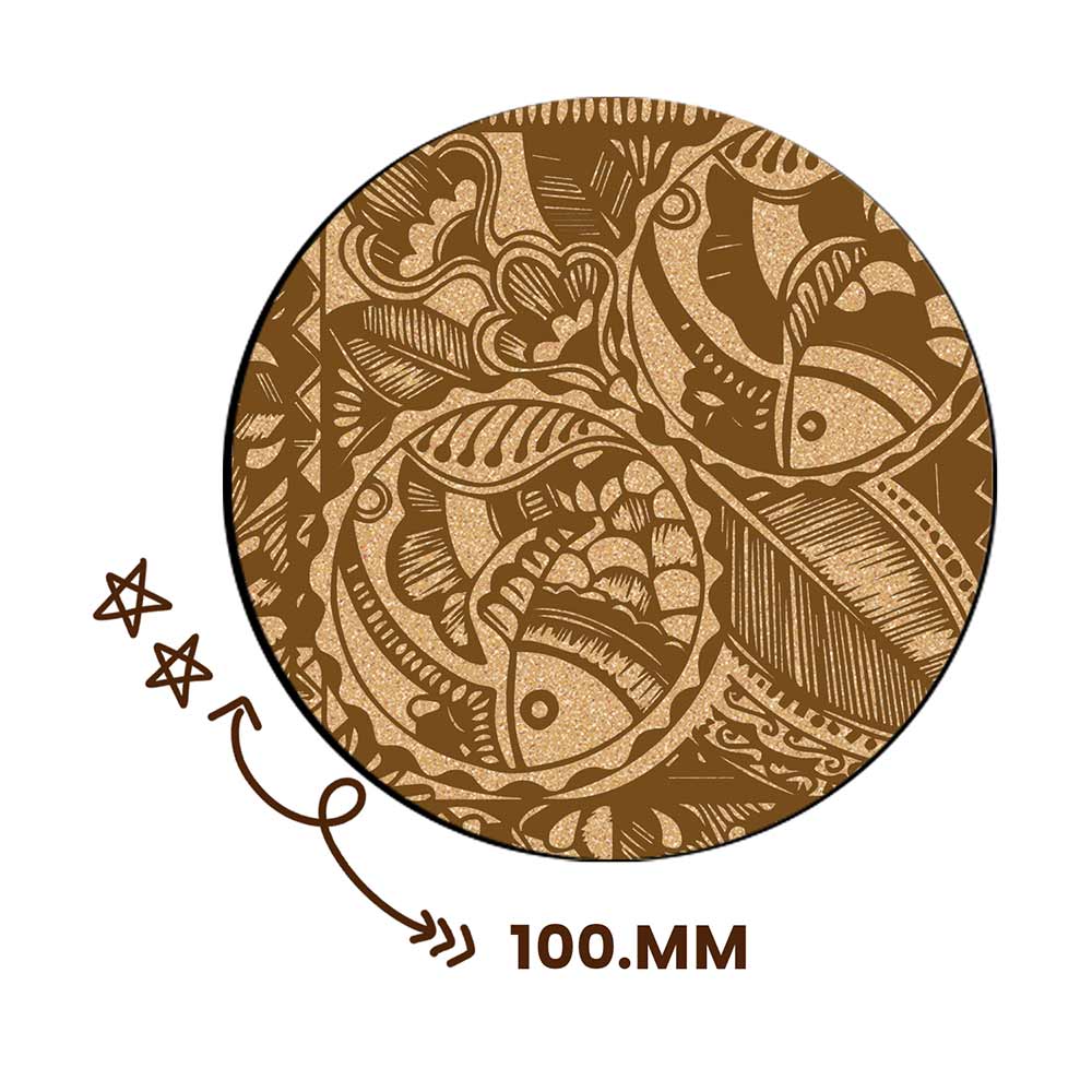 DIY Traditional and Floral Art MDF Wooden Coasters with Brush and Colors, Mandala Coasters, DIY Coastesr, Beige Color Coasters, Set OF 4 Coasters, Coasters & Plates - IM15180