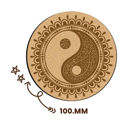 DIY Traditional and Floral Art MDF Wooden Coasters with Brush and Colors, Mandala Coasters, DIY Coastesr, Beige Color Coasters, Set OF 4 Coasters, Coasters & Plates - IM15181