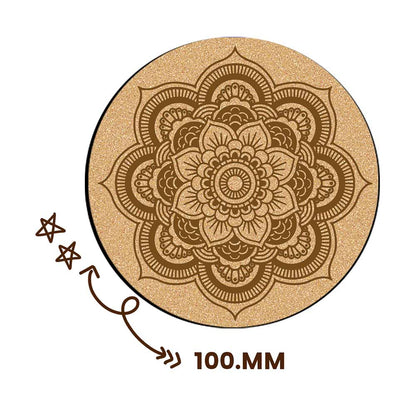 DIY Traditional and Floral Art MDF Wooden Coasters with Brush and Colors, Mandala Coasters, DIY Coastesr, Beige Color Coasters, Set OF 4 Coasters, Coasters & Plates - IM15182