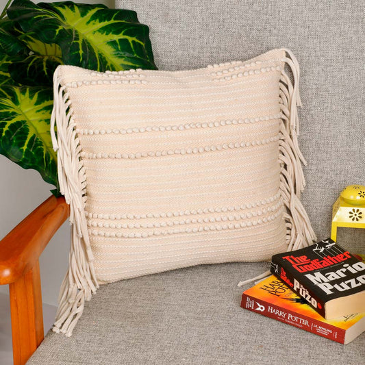 Cushion Cover, (i538_1_16_1), Cushion With OFF-White Color, Cushion For Living & Bedroom Area, Cushion - IM15198