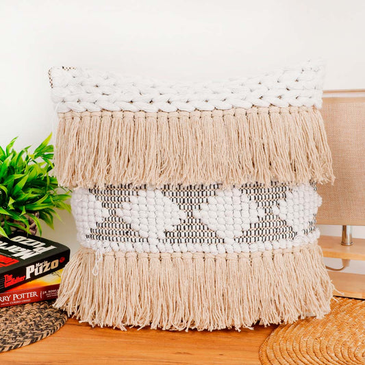 Cushion Cover, (i532_1_16_1), Cushion With White Color, Cushion For Living & Bedroom Area, Cushion - IM15200