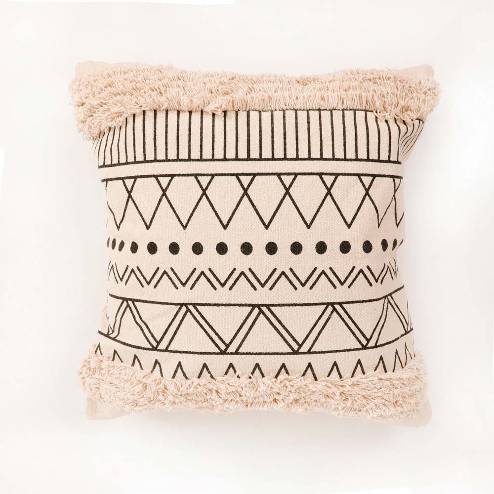 Cushion Cover, (i531_1_20_1), Cushion With OFF-White & Black Color, Cushion For Living & Bedroom Area, Cushion - IM15201