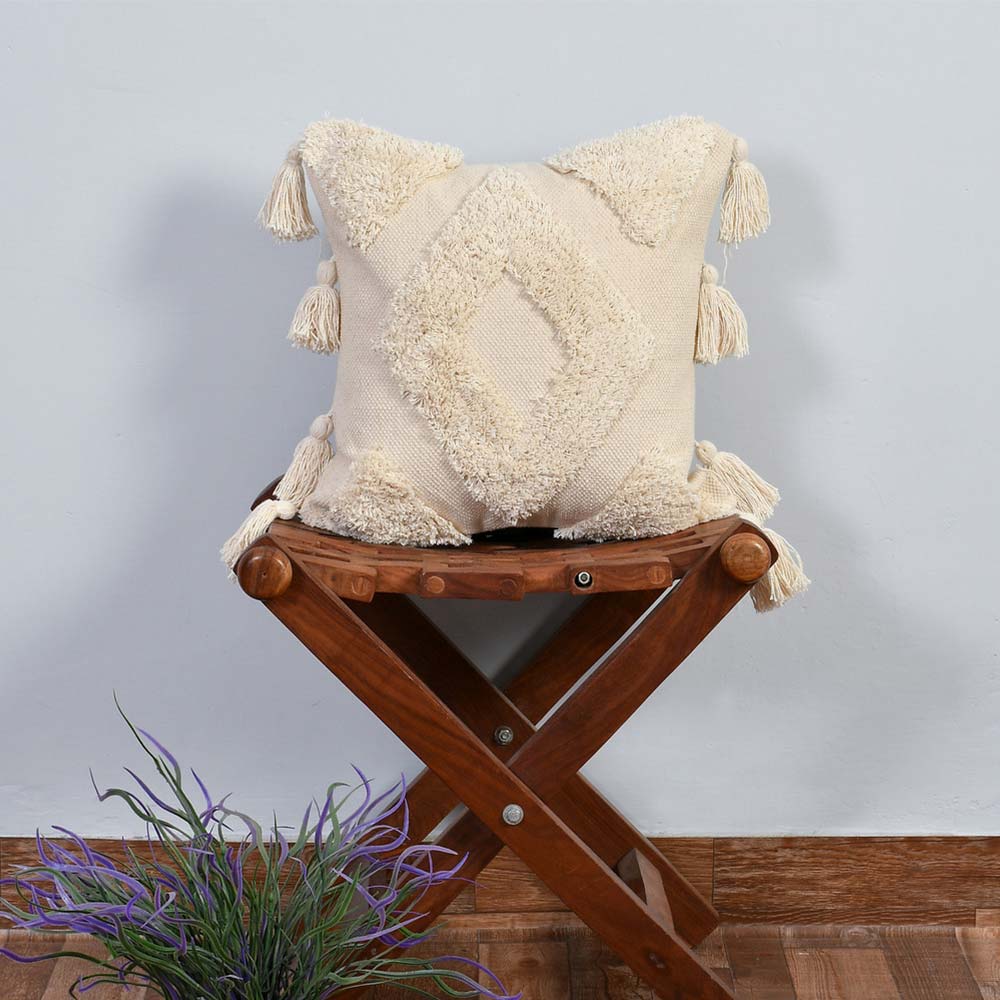 Cushion Cover, (i525_1_16_1), Cushion With OFF-White Color, Cushion For Living & Bedroom Area, Cushion - IM15205