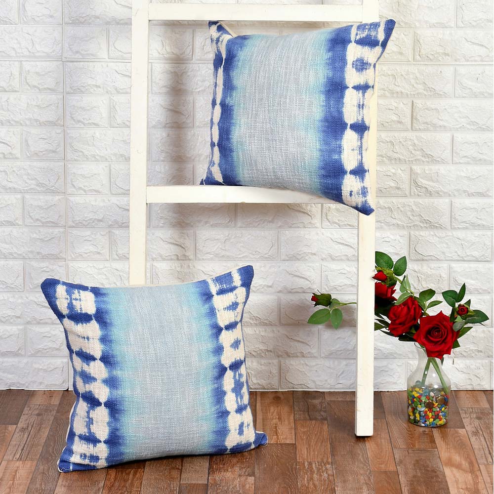 Cushion Cover, (i513_1_18_1), Cushion With Blue & White Color, Cushion For Living & Bedroom Area, Cushion - IM15215