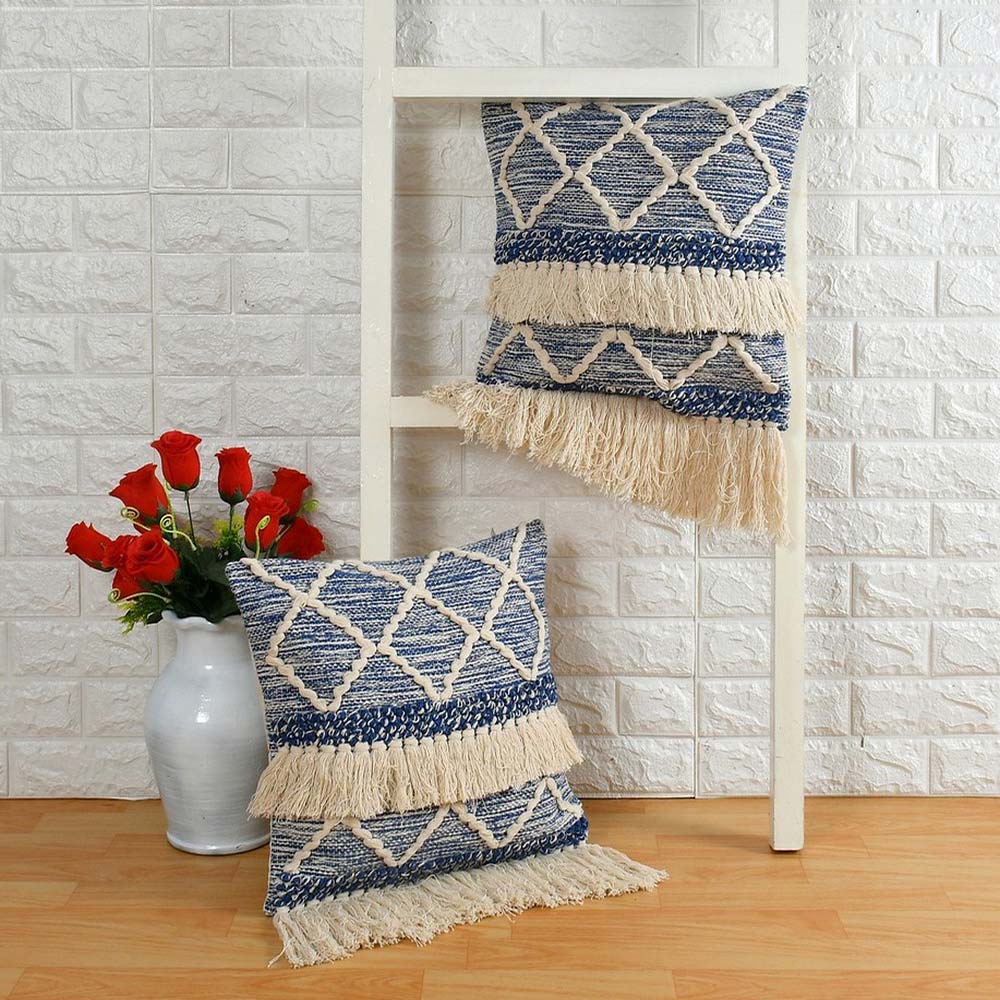 Cushion Cover, (i293_1_16_1), Cushion With Blue Color, Cushion For Living & Bedroom Area, Cushion - IM15218