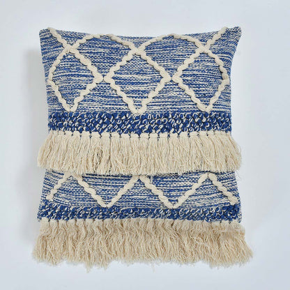 Cushion Cover, (i293_1_18_1), Cushion With Blue & OFF-White Color, Cushion For Living & Bedroom Area, Cushion - IM15219