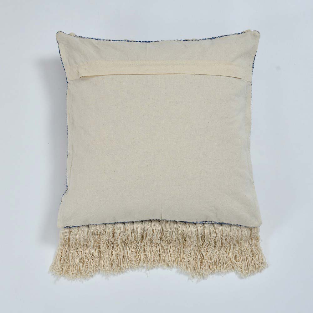 Cushion Cover, (i293_1_18_1), Cushion With Blue & OFF-White Color, Cushion For Living & Bedroom Area, Cushion - IM15219