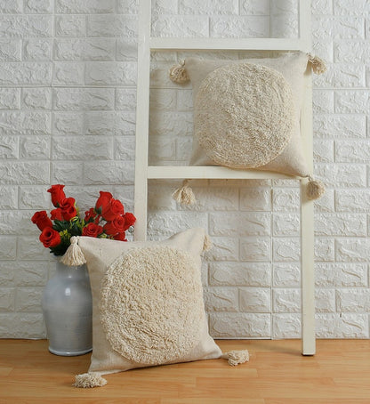 Cushion Cover, (i273_1_16_1), Cushion With OFF-White Color, Cushion For Living & Bedroom Area, Cushion - IM15224