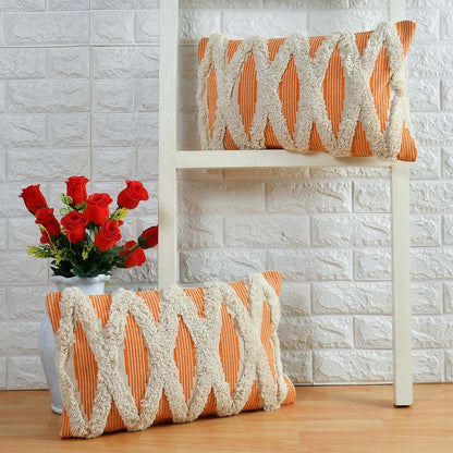 Cushion Cover, (i259_1_16_1), Cushion With White & Yellow Color, Cushion For Living & Bedroom Area, Cushion - IM15232