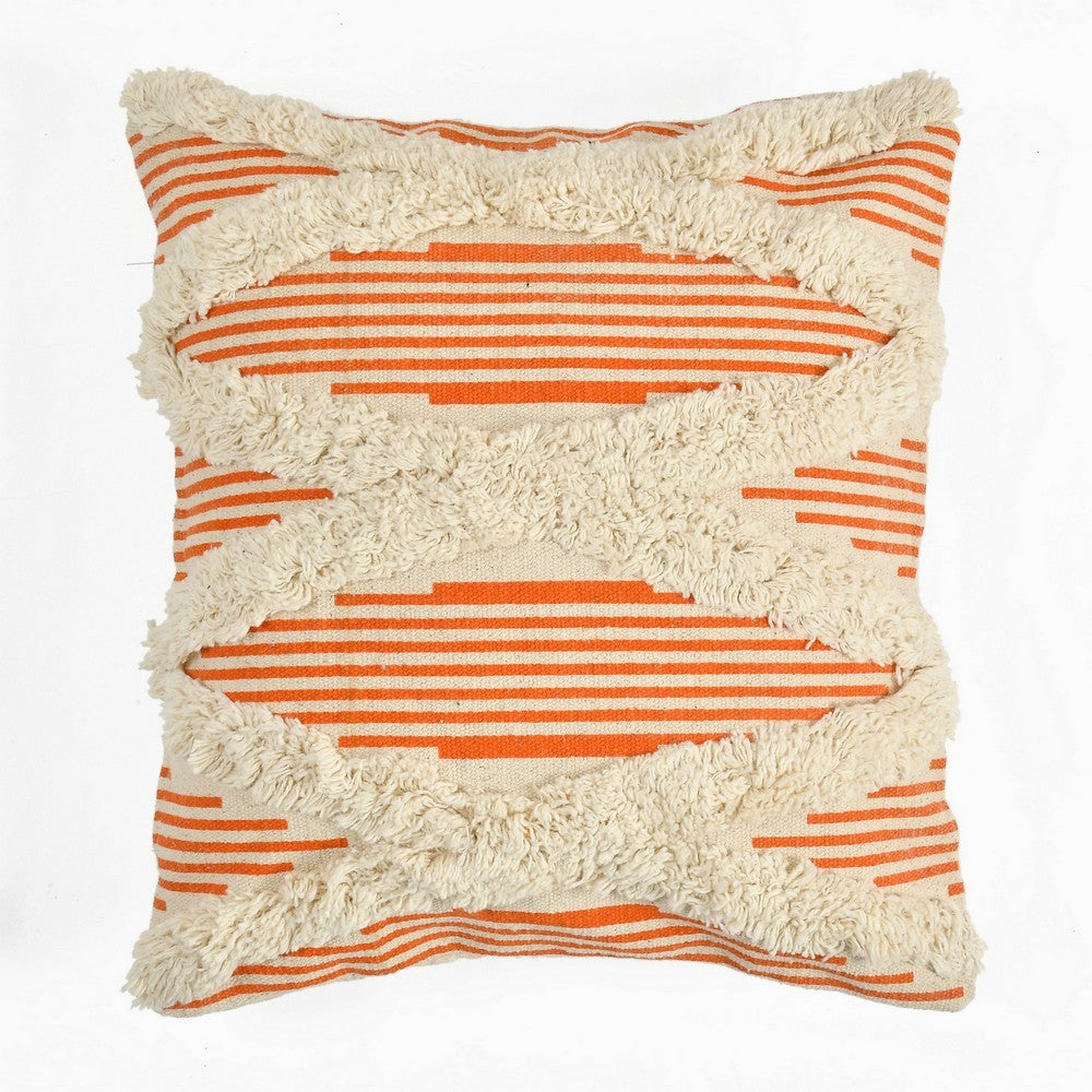 Cushion Cover, (i259_2_16_1), Cushion With Orange Color, Cushion For Living & Bedroom Area, Cushion - IM15234