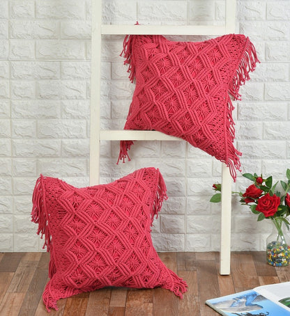 Cushion Cover, (i255_5_18_1), Cushion With Pink Color, Cushion For Living & Bedroom Area, Cushion - IM15237