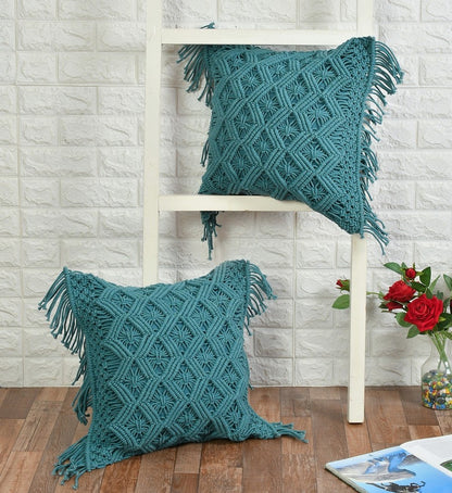 Cushion Cover, (i255_7_18_1), Cushion With Blue Color, Cushion For Living & Bedroom Area, Cushion - IM15239