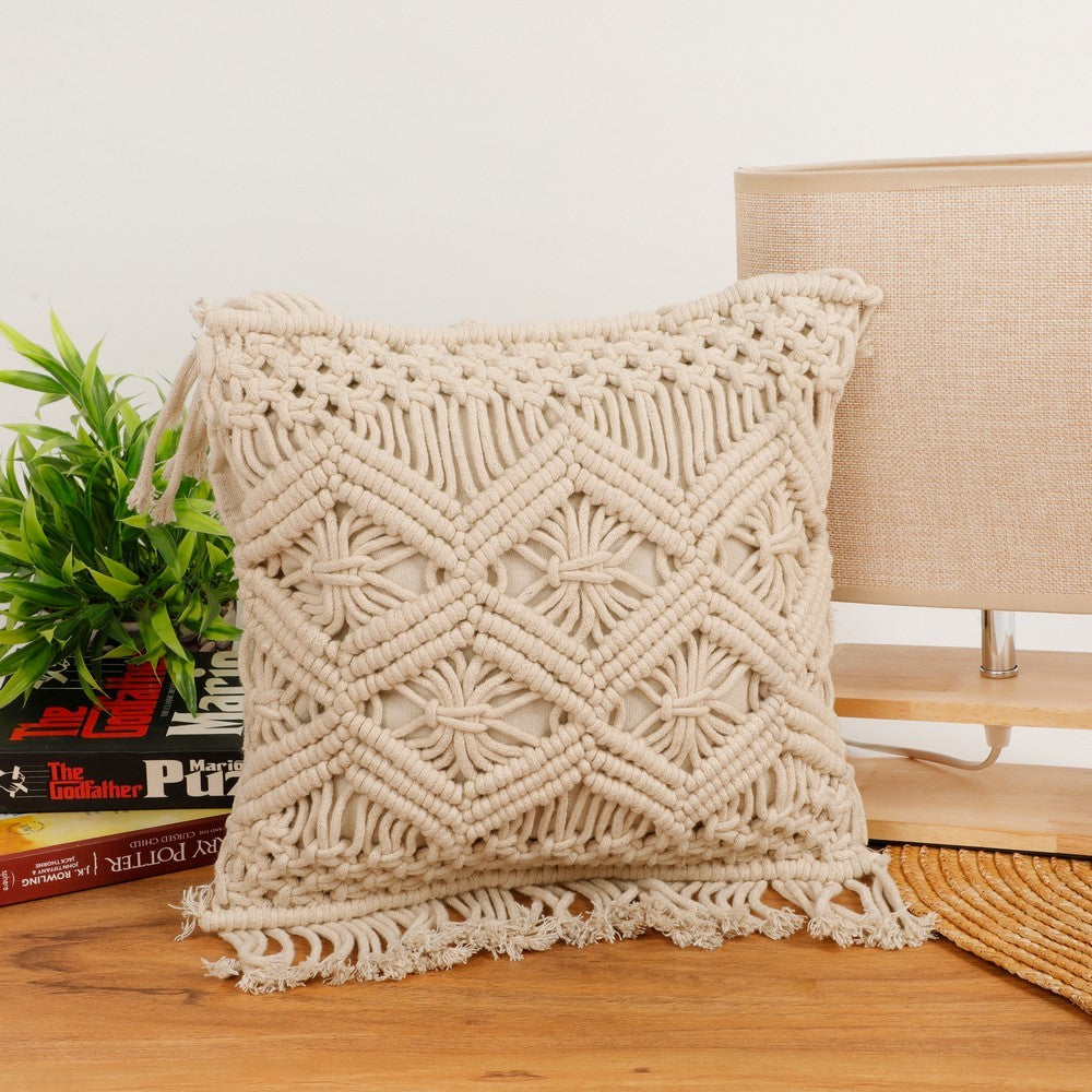 Cushion Cover, (i255_1_12_1), Cushion With OFF-White Color, Cushion For Living & Bedroom Area, Cushion - IM15240