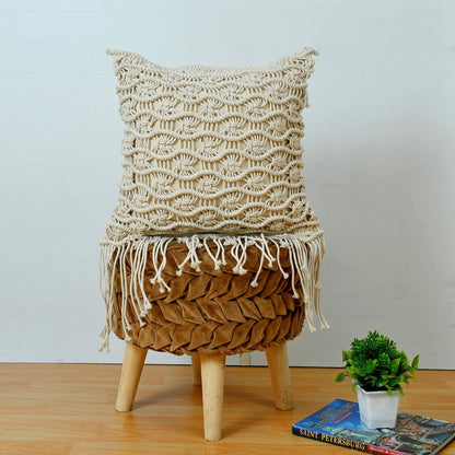 Cushion Cover, (i190_1_16_1), Cushion With Ivory Color, Cushion For Living & Bedroom Area, Cushion - IM15250