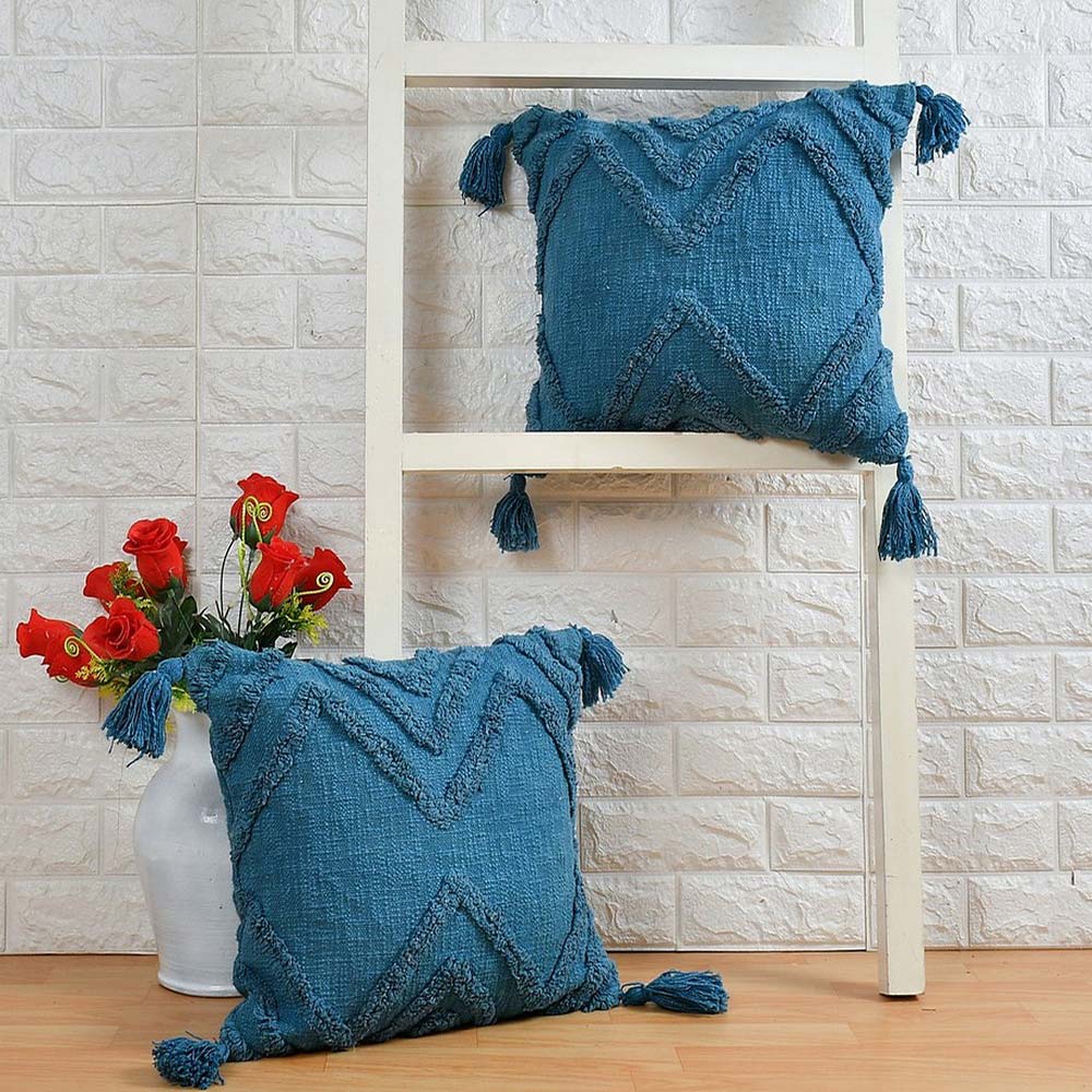 Cushion Cover, (i142_4_16_1), Cushion With Peacock Color, Cushion For Living & Bedroom Area, Cushion - IM15265