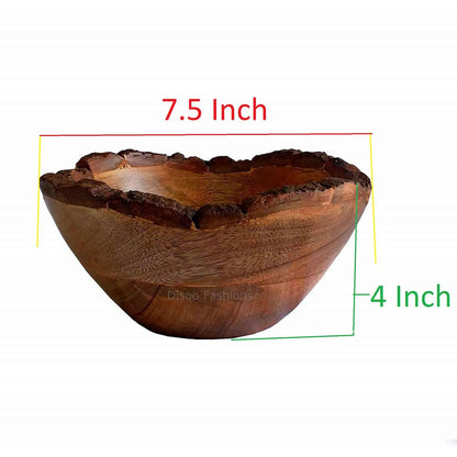 BE01, Bowl made from Tree Bark , rustic yet designer looks, Can be used to serve fruits or salad or snacks. 7 inch spacious big size bowl , Bowl - IM15282