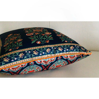 Cushion Covers(TSHBFB02M), Bagh-e-Firdaus- REVERSIBLE- Cushion Covers- Midnight Blue- Set of 2, Cushion Covers - IM15319