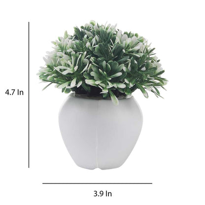 Table Decor (DE1895418-S-PM26503), White and Pink Leaves Artificial Plant with Pot, Set of 2 by Foliyaj, Table Decor - IM15579