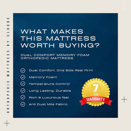 Mattress (CLOUDE), CU__MF__72__72__5, Cloude Orthopedic Cool Gel Memory Foam Mattress 5-Inch King Bed Size, Mattress - IM15846