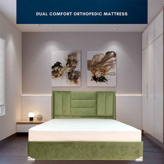 Mattress (CLOUDE), CU_DC_72_48_5, Cloude Dual Comfort Mattress Orthopedic 5-Inch Single Bed Size - Hard & Soft Foam, Mattress - IM15854