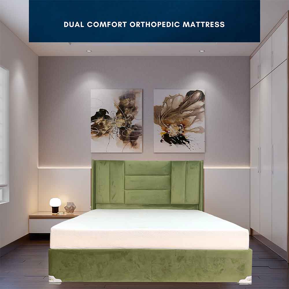 Mattress (CLOUDE), CU_DC_78_60_6, Cloude Dual Comfort Mattress Orthopedic 6-Inch Queen Bed Size - Hard & Soft Foam, Mattress - IM15869