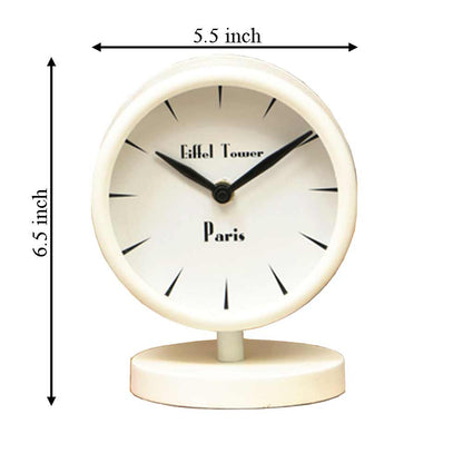 Table Clock, HWC111070(Cocovey Homes), Charming white table clock, Table Clock - IM15873