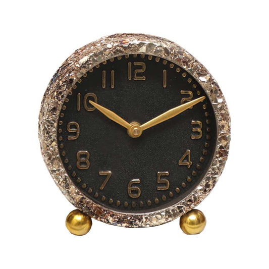 Table Clock, HWC111071(Cocovey Homes), Royal round mosaic table clock, Table Clock - IM15874