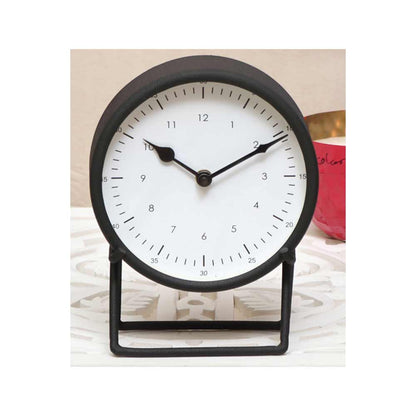 Table Clock, HWC111073(Cocovey Homes), Classic black metal table clock, Table Clock - IM15876