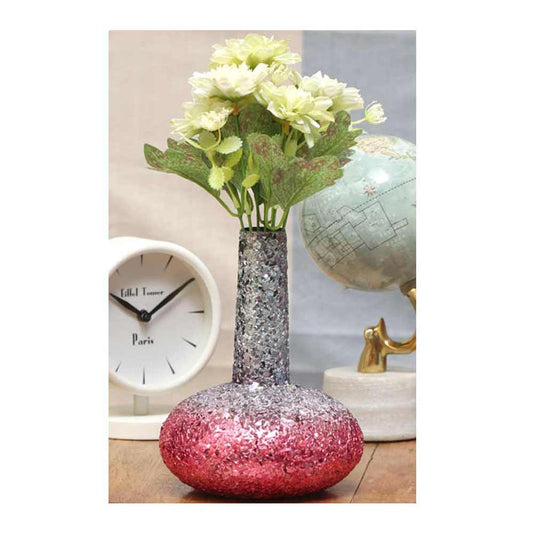 Vase, HFP111047(Cocovey Homes), Colourful metal mosaic flower vase, Vase - IM15879