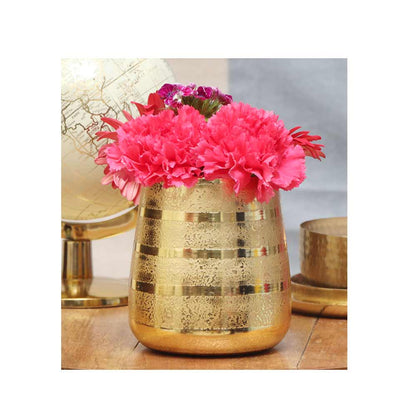 Vase, HFP111048(Cocovey Homes), Lustrous gold flower vase, Vase - IM15880