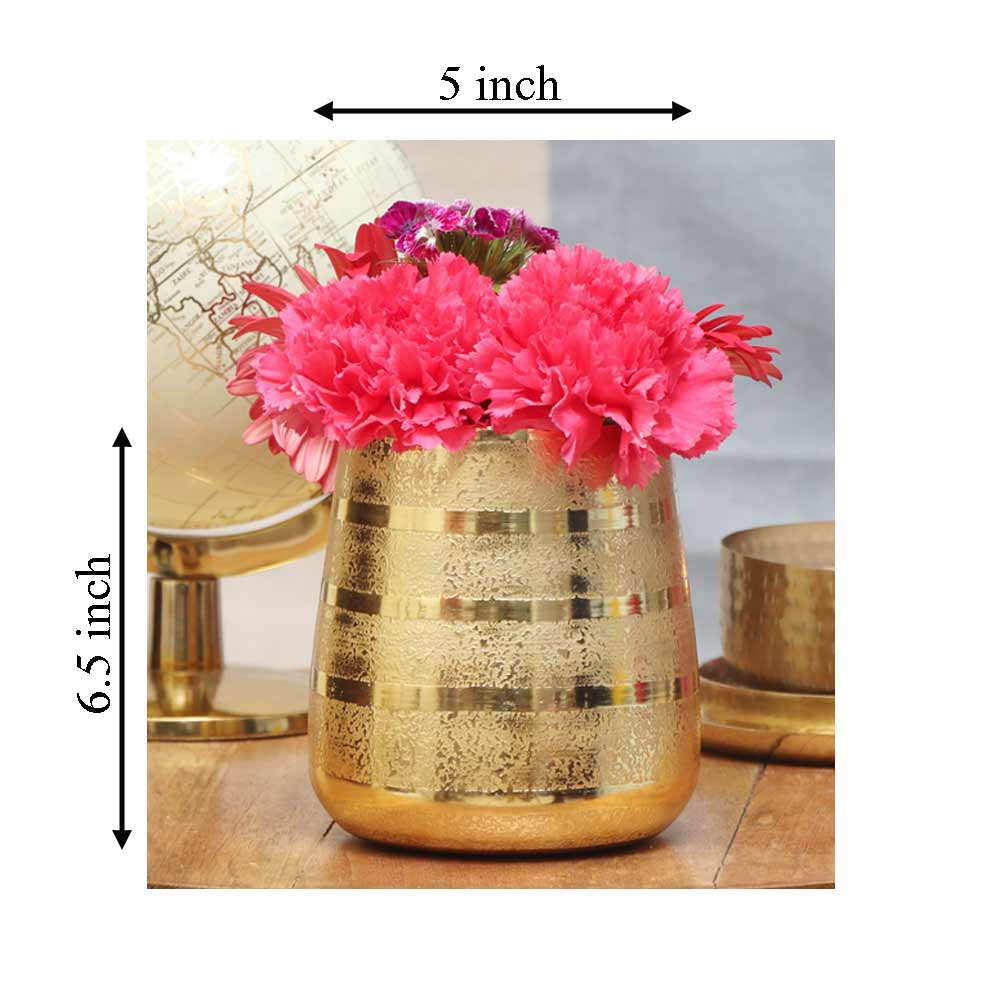 Vase, HFP111048(Cocovey Homes), Lustrous gold flower vase, Vase - IM15880