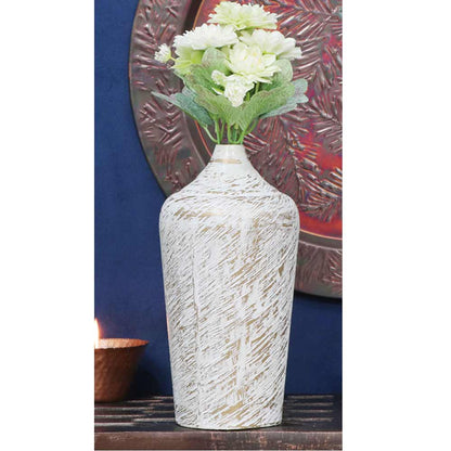 Vase, HFP111050(Cocovey Homes), White vessel flower vase, Vase - IM15882