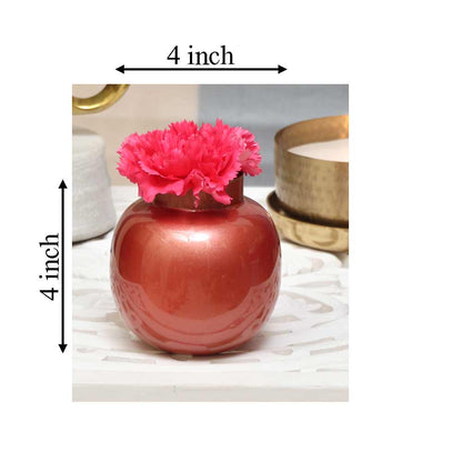 Vase, HFP111043(Cocovey Homes), Shiny peach metal flower vase, Vase - IM15885