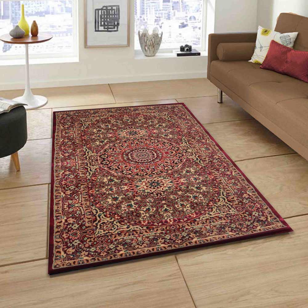 Rugs, (Presto) ICLCD160REDC6X9, Red Polyproplene Ethnic Carpet-IM15911-72X108 inches