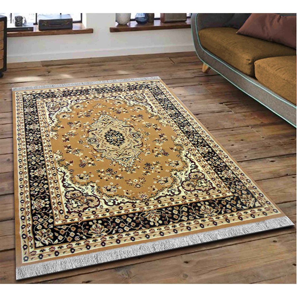 Rugs, (Presto) ICLMH602GOLDC5X7, Gold Color Traditional Carpet-IM15916-60X80 inches