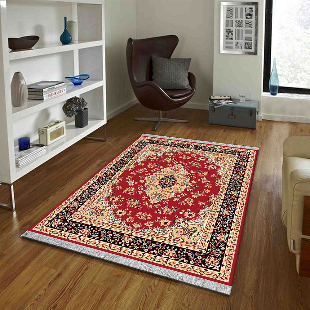 Rugs, (Presto) ICLMH602REDC6X8, Red Color Traditional Carpet-IM15917-72X94 inches