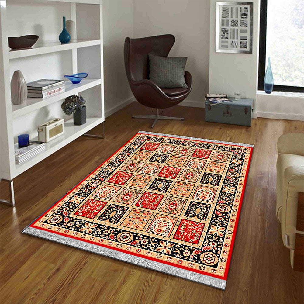 Rugs, (Presto) ICLMH618REDC6X8, Red Color Traditional Carpet-IM15925-72X94 inches