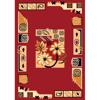 Rugs, (Presto) ICLMH667REDC3X5, Red Color Traditional Carpet-IM15929-36X60 inches