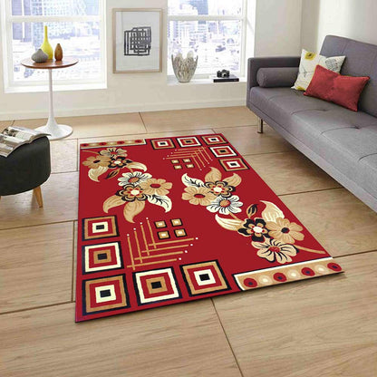 Rugs, (Presto) ICLMH668REDC3X5, Red Color Traditional Carpet, Rug-IM15931