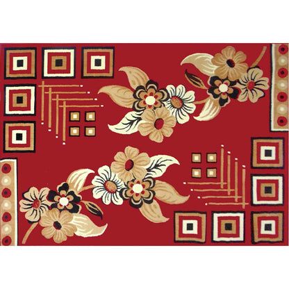 Rugs, (Presto) ICLMH668REDC3X5, Red Color Traditional Carpet, Rug-IM15931